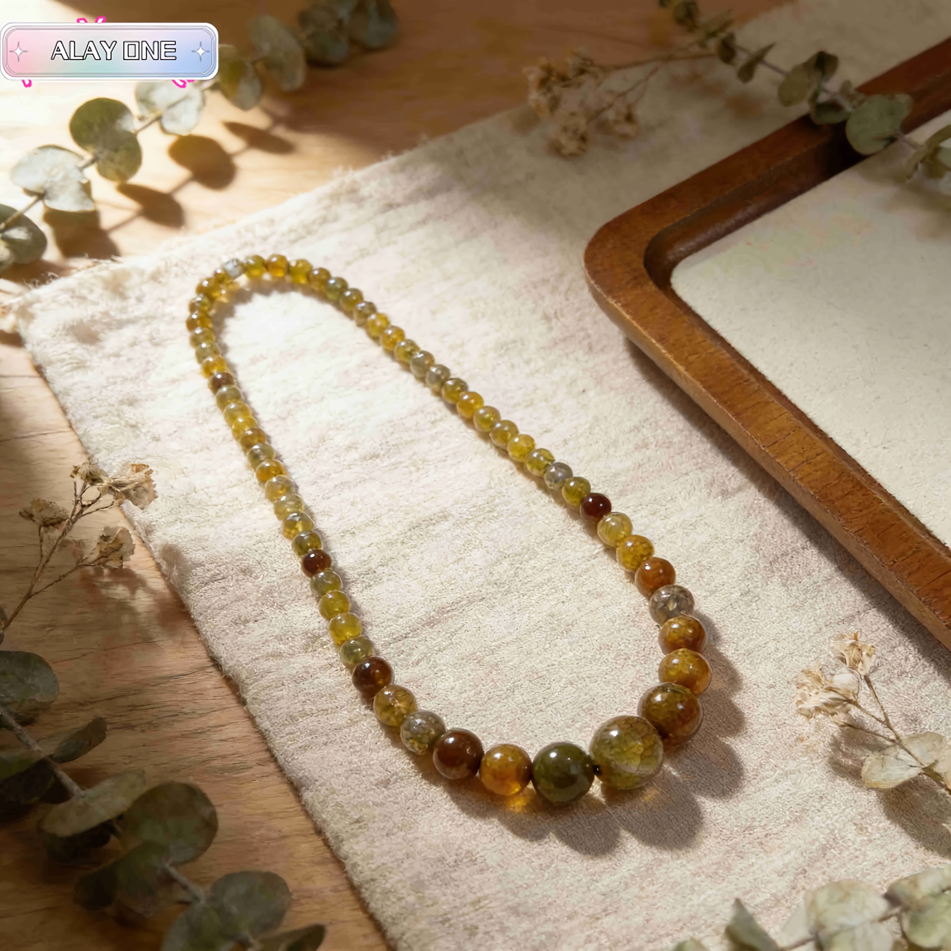 Women's Natural Dragon Vein Agate Irregular Clavicle Chain Necklace